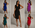 Vestido Midi Escote Cruzado